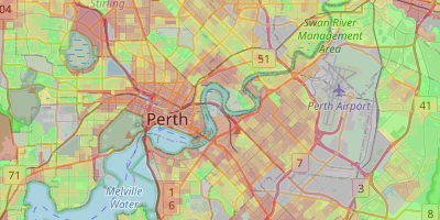 Map showing housing types around the Perth CBD