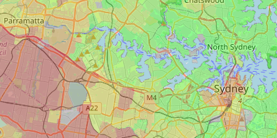 Map showing socio-economic distribution in Sydney